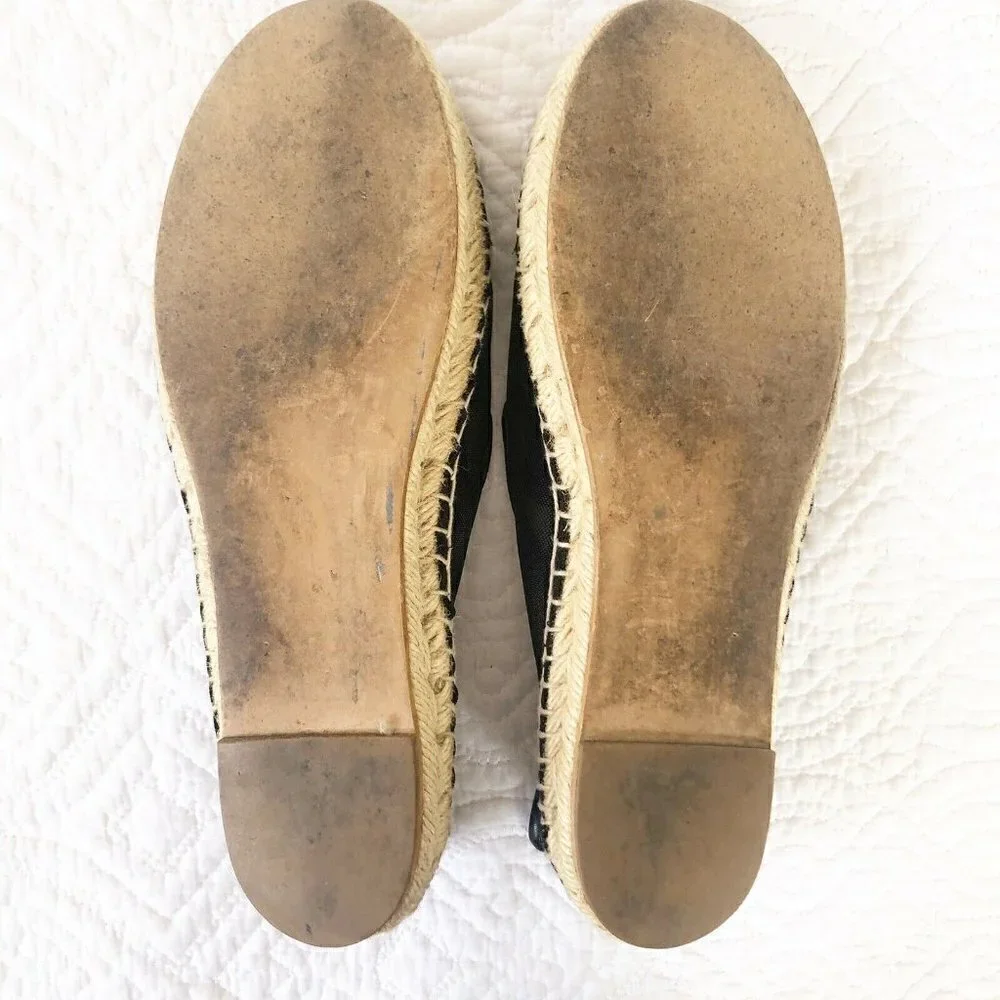 Stella McCartney Black Leather & Mesh Espadrilles Sz 40 US 9.5
